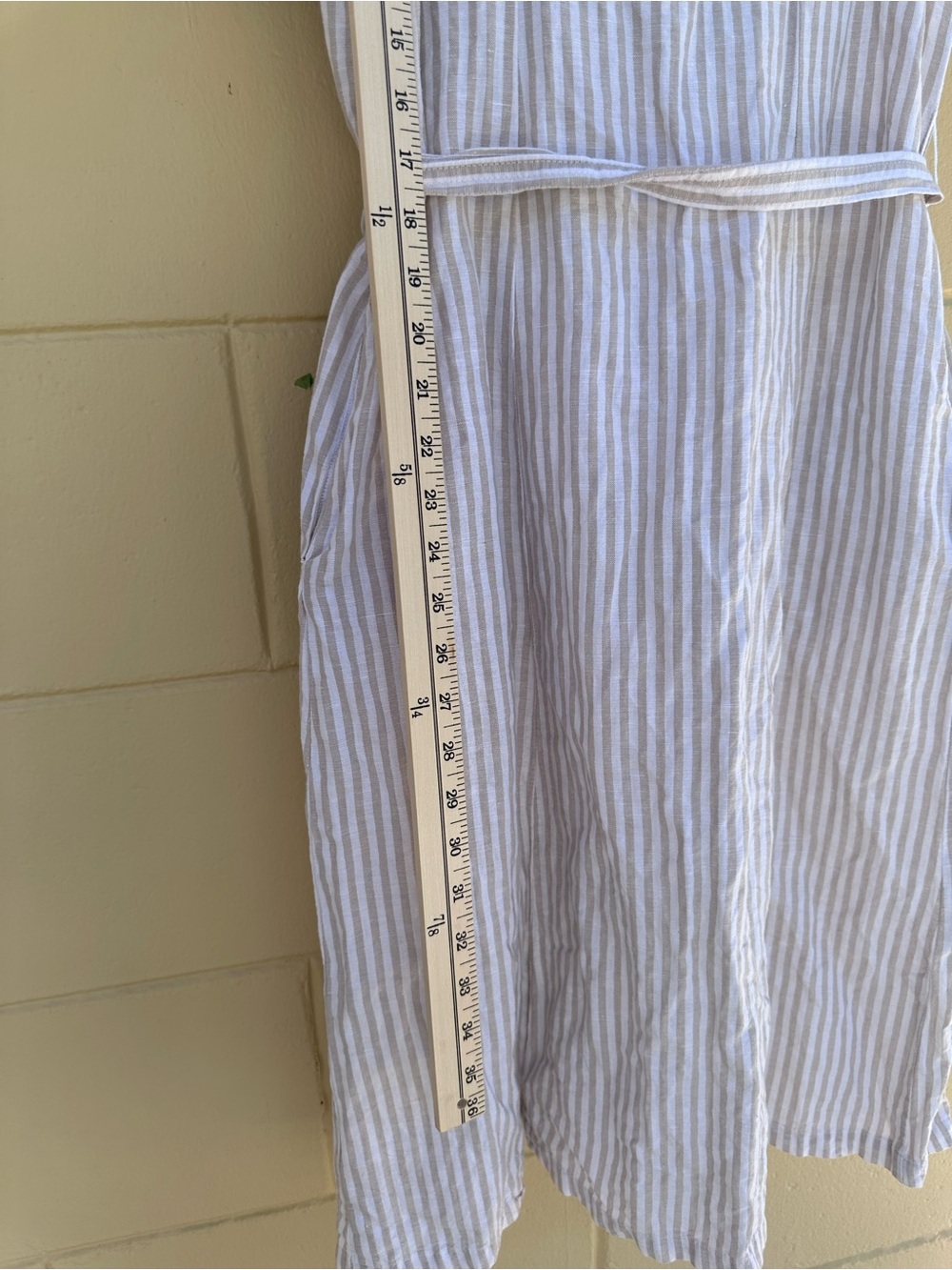 Liz Claiborne Beige and White Striped Button-Front Sundress - Picture 9 of 9